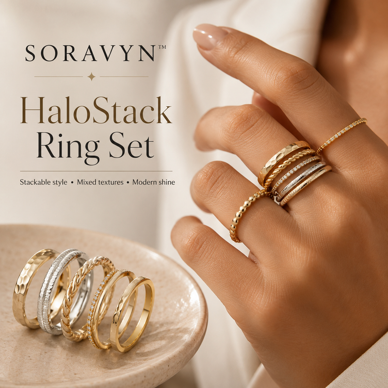 SORAVYN™ HaloStack Ring Set